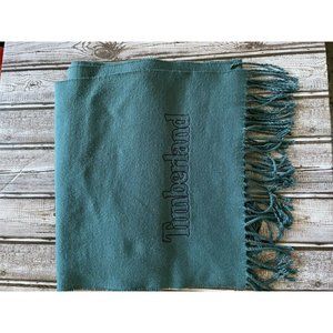 Fleece Timberland Embroidered Logo Fringe Scraf Emerald Green
